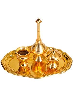 5" Puja Thali in Brass | Handmade | Made in India