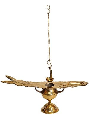 18" Changal Vettam Lamp from Kerala In Brass | Handmade | Made In India