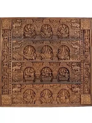 Musical Ganesha Panel with Other Aspects of Ganapati