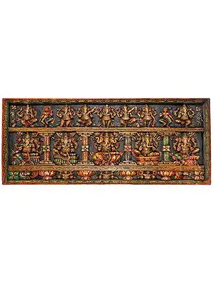 Dancing Lord Ganesha Panel with Five Manifestations of Ganesha