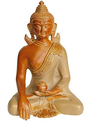 5" Brass Lord Buddha Idol in Bhumi-Sparsha Mudra | Handmade