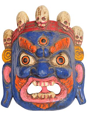 Mahakala Wall Hanging Mask (Tibetan Buddhist Deity)