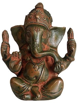4" Lord Ganesha Sculpture | Handmade Brass Idols | Made in India