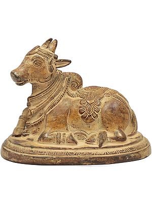 4" Nandi Statue - The Vehicle of Lord Shiva | Handmade Brass Idols