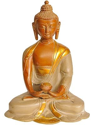 6" Lord Buddha In Dhyana Mudra In Brass | Handmade | Made In India