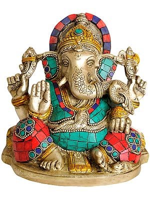 6" Lambodara Ganesha In Brass | Handmade | Made In India