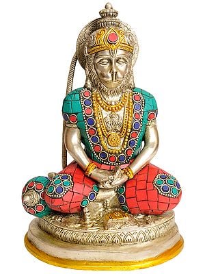 7" Hanuman In Dhyana Mudra In Brass | Handmade | Made In India