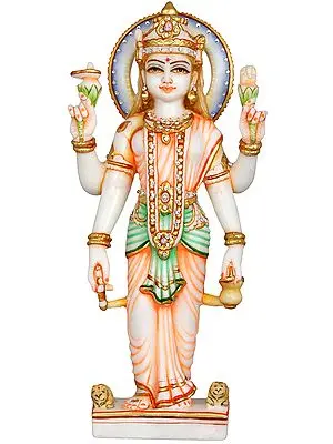 Goddess Parvati as Brahmacharini, with Shivalinga and Ganesh