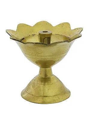 2" Puja Wick Lamp In Brass | Handmade | Made In India