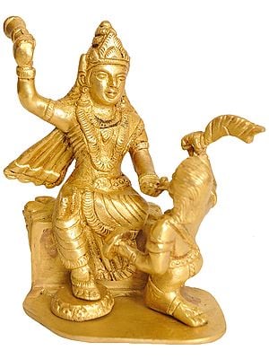 4" Mahavidya Bagalamukhi Statue in Brass | Handmade | Made in India