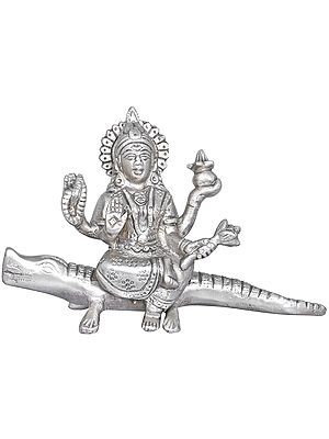 4" Ganga the River Goddess In Brass | Handmade | Made In India