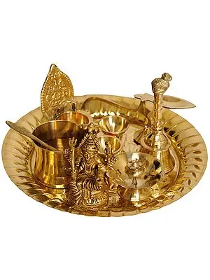 Lord Shiva Puja Thali with Lakshmi Ji Diya