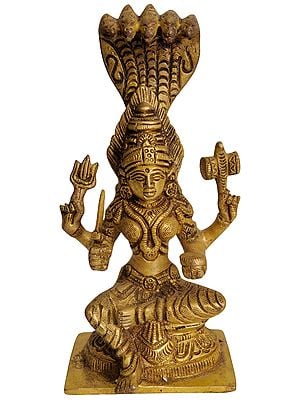 6" Goddess Mariamman Small Handmade Brass Statue | Made in India