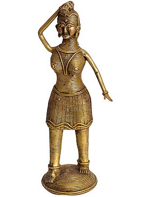 Tribal Lady Carrying a Bundle of Firewood