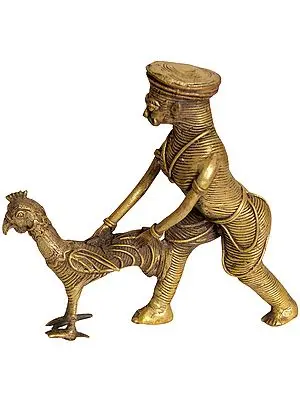 Tribal Man Catching a Cock for Dinner