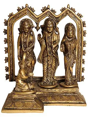 8" Shri Rama Durbar Idol in Brass | Handmade | Made in India