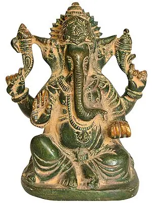 4" Lord Ganesha Brass Statue | Handmade | Made in India