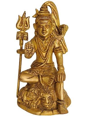 4" Lord Shiva In Brass | Handmade | Made In India