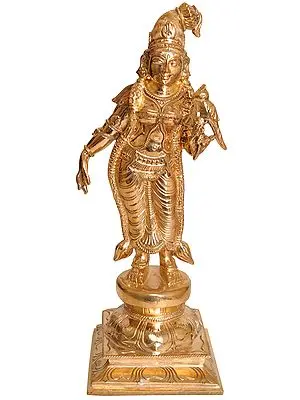 Devi Andal Holding a Parrot