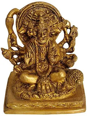 4" Five Headed Hanuman In Brass | Handmade | Made In India