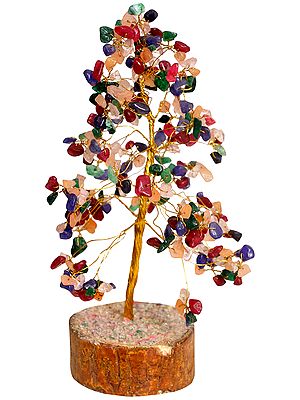 Multi-Colour Gemstone Money Tree for Vastu and Feng Shui