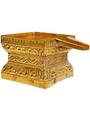4" Ornamental Patra for Abhisheka | Abhishekam | Brass | Handmade | Made In India