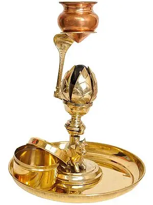 Puja Thali with Shiva Linga Abhisheka Set