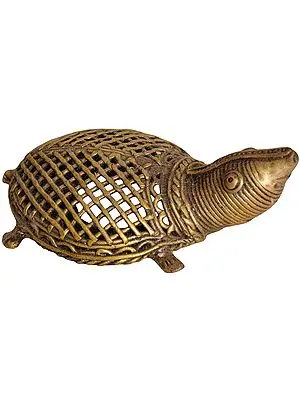 4” Dhokra Brass Tortoise | Handmade | Made in India