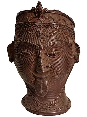 5" Goddess Kali Head In Brass | Handmade | Made In India