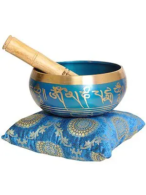 Tibetan Buddhist Singing Bowl with Syllable Mantra
