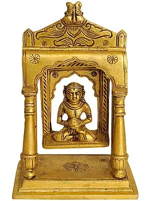 6" Jain Goddess Padmavati Statue on Swing in Brass | Handmade | Made in India
