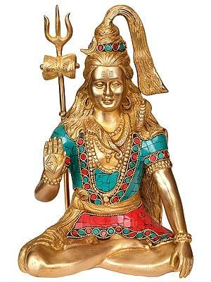 11" Blessing Lord Shiva In Brass | Handmade | Made In India