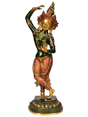 21" Tibetan Buddhist Maya Devi - Mother of Shakyamuni Buddha In Brass | Handmade | Made In India