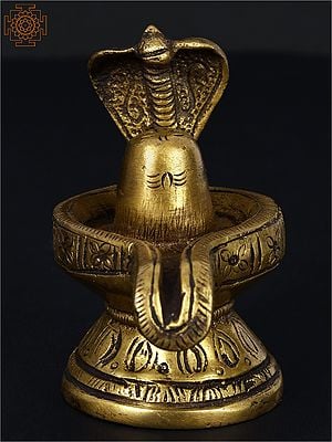 2" Shiva Linga with Snake Crowning it  (Small Statue) In Brass | Handmade | Made In India