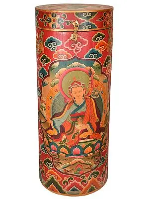 Made in Nepal Large Size Thangka Box with Image of Padmasambhava (Tibetan Buddhist)