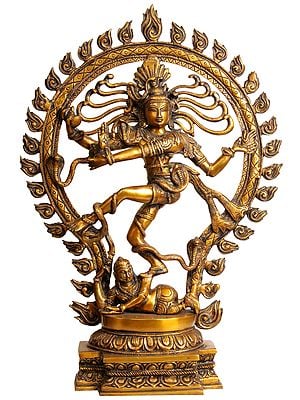 21" Nataraja Brass Sculpture | Handmade | Made in India