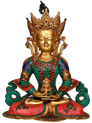 27" Large Size Amitabha Buddha (Tibetan Buddhist Deity) In Brass | Handmade | Made In India