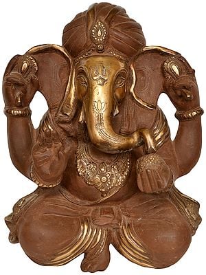 14" Pagdi Ganesha Wall Hanging (Large Size) In Brass | Handmade | Made In India