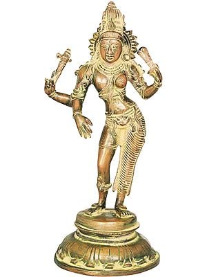 11" Ardhanarishvara (Shiva Shakti) In Brass | Handmade | Made In India