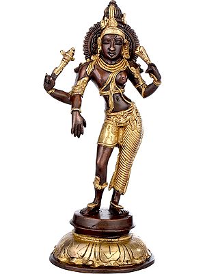 11" Ardhanarishvara (Shiva Shakti) In Brass | Handmade | Made In India
