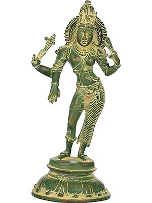 11" Ardhanarishvara (Shiva Shakti) In Brass | Handmade | Made In India