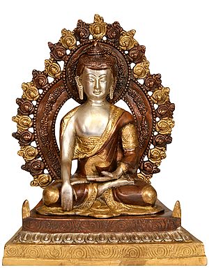 11" Lord Buddha in Earth Touching Gesture (Tibetan Buddhist) In Brass | Handmade | Made In India