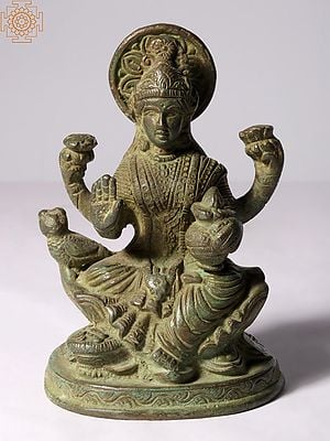 5" Goddess Lakshmi In Brass | Handmade | Made In India