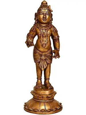 11" Laddoo Gopala (Butter Krishna) In Brass | Handmade | Made In India