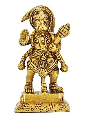Brass Standing Lord Hanuman Small Statue