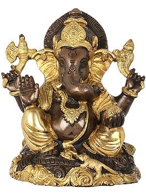 6" Lord Ganesha In Brass | Handmade | Made In India