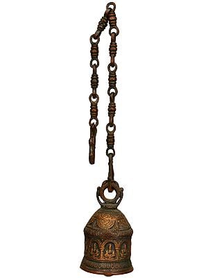 5" Lord Hanuman Temple Hanging Bell In Brass | Handmade | Made In India