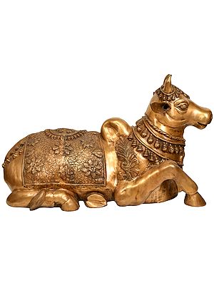 36" Nandi - The Vehicle of Lord Shiva (Large Size) In Brass | Handmade | Made In India