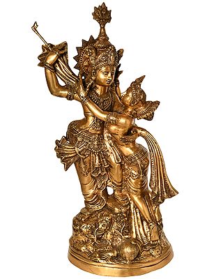 Divine Playfulness of Radha and Krishna In Brass | Handmade | Made In India