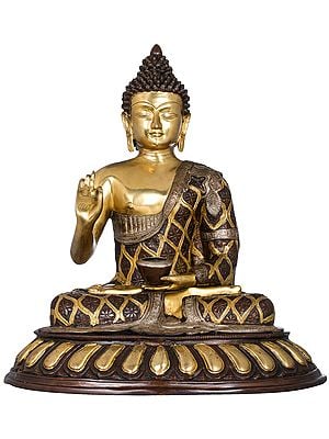 20" Lord Buddha in Preaching Mudra -Tibetan Buddhist In Brass | Handmade | Made In India